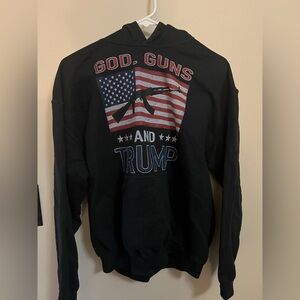 Black Hoodie with Patriotic Graphic